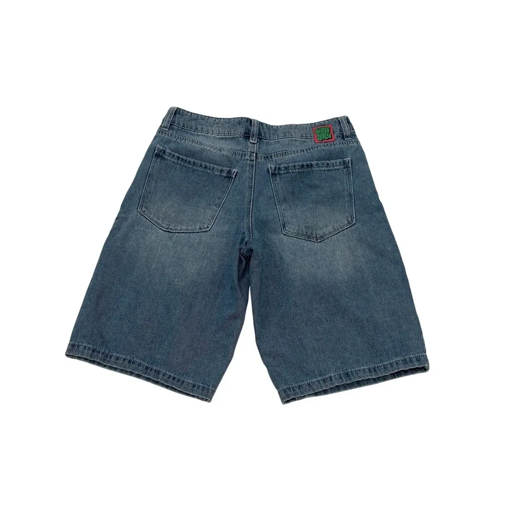 Gmpyre Womens Baggy Denim Shorts Blue Y2K Skater Streetwear Size 2 Medium